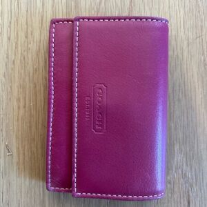 Coach Fuchsia Leather Card Holder